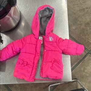 Pink Kids Puffer Jacket with Hood